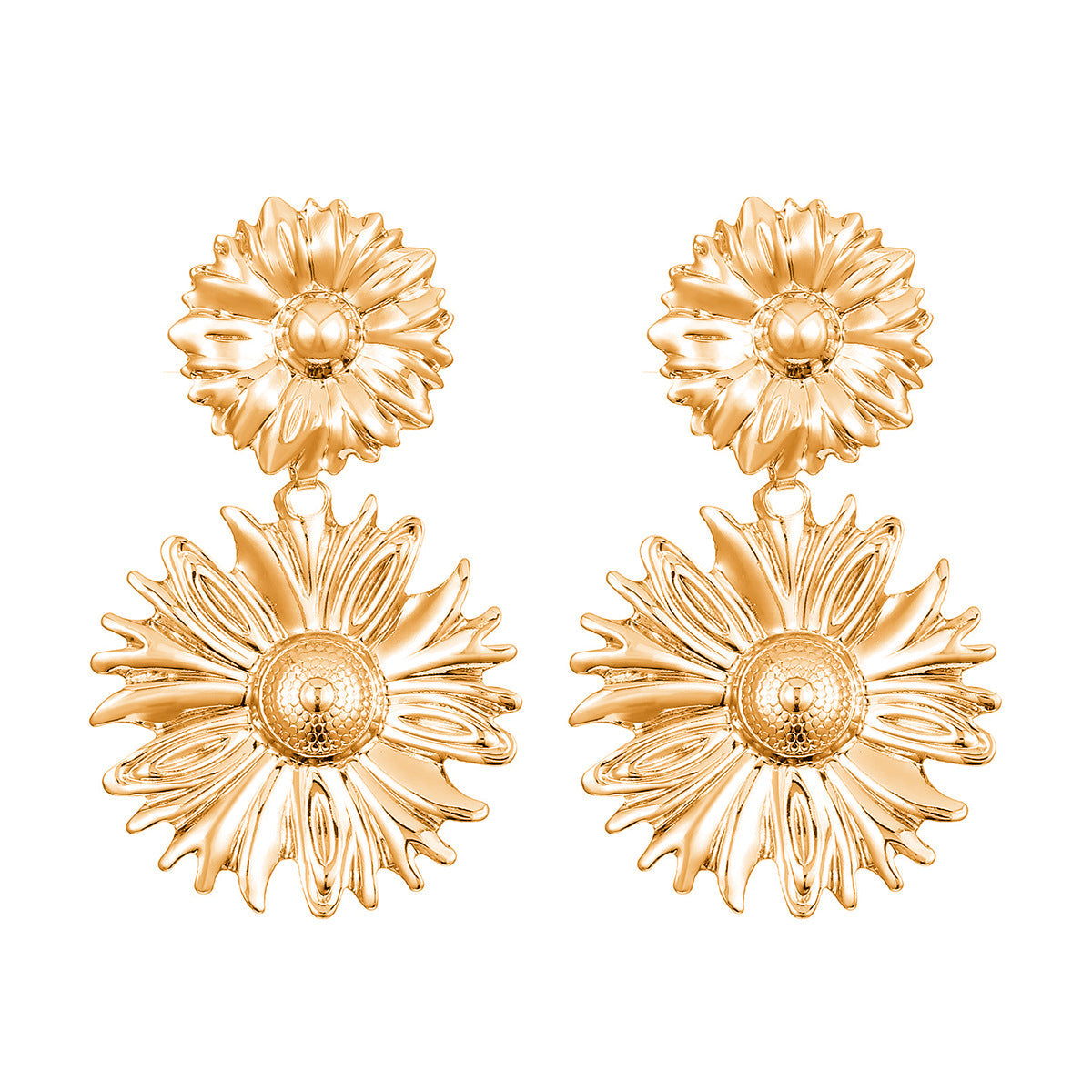 Boucles d'oreilles pendantes pour femme motif feuille