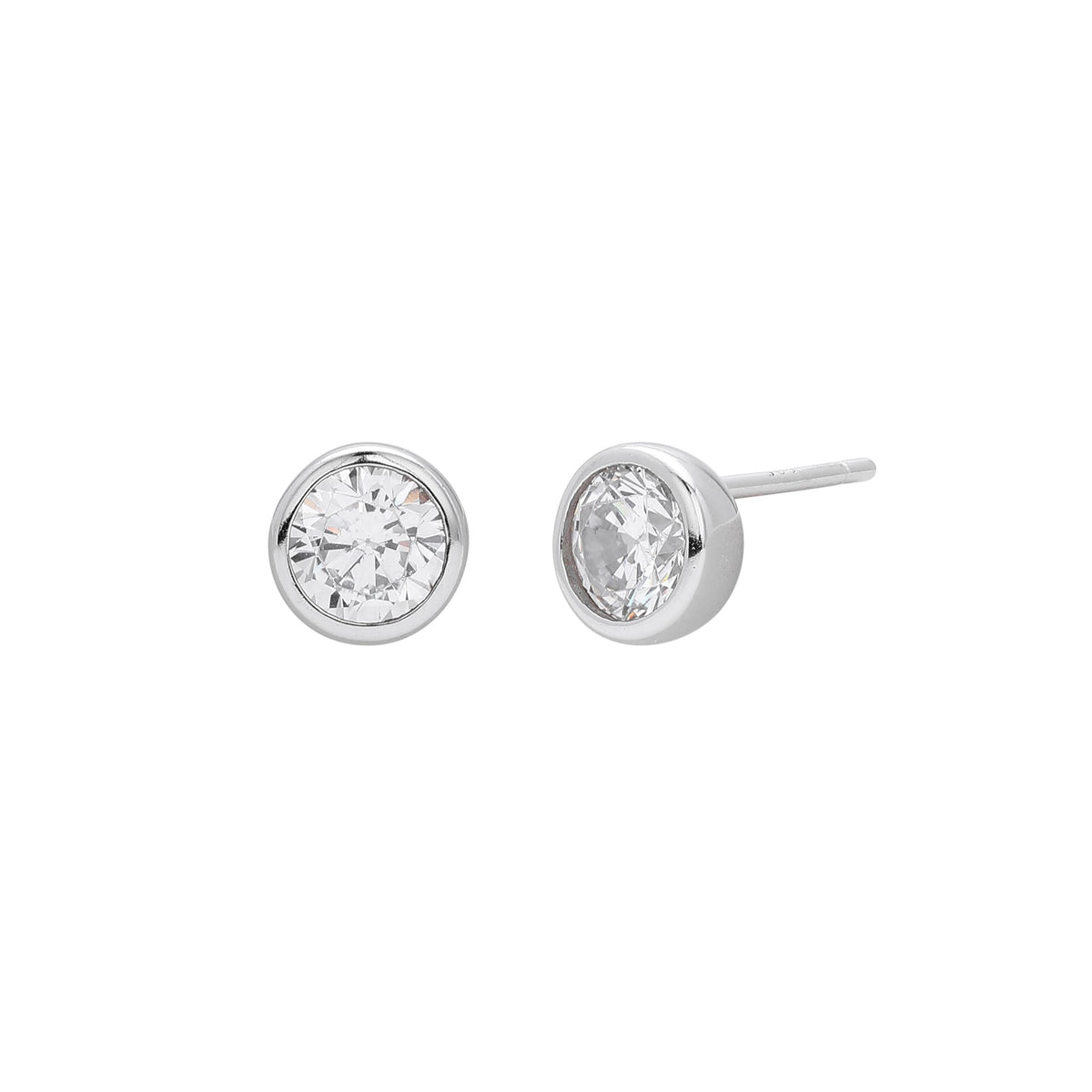 Damen Ohrstecker aus 925 Sterling Silber mit 5A Zirkonsteinen
