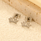 Clous d'oreilles pour femme motif couronne royale