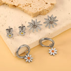 Boucles d'oreilles pendantes pour femmes au design floral