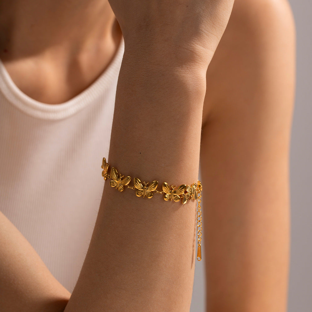 Bracelet pour femme à motifs papillons délicats