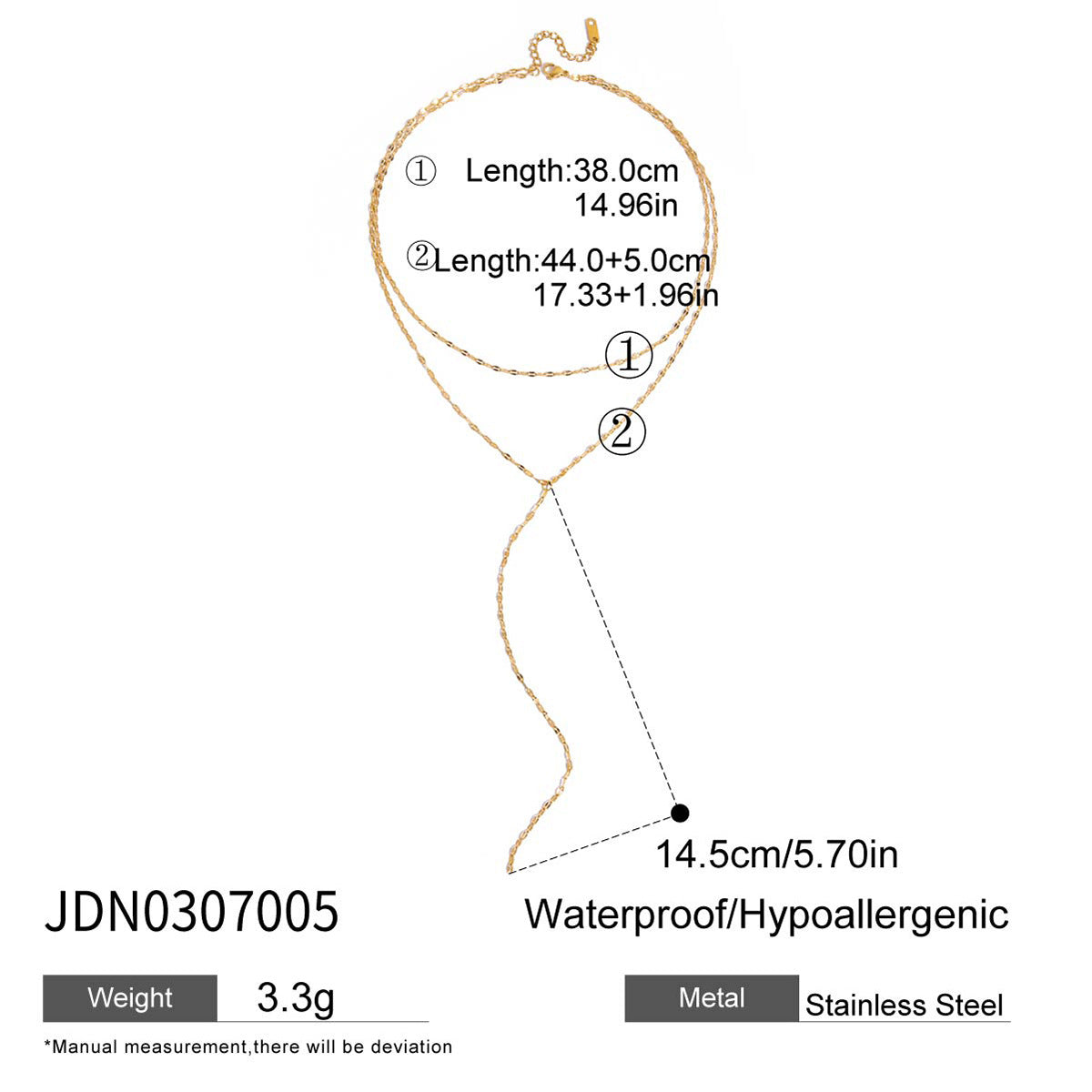 Collier pour femme en acier inoxydable hypoallergénique