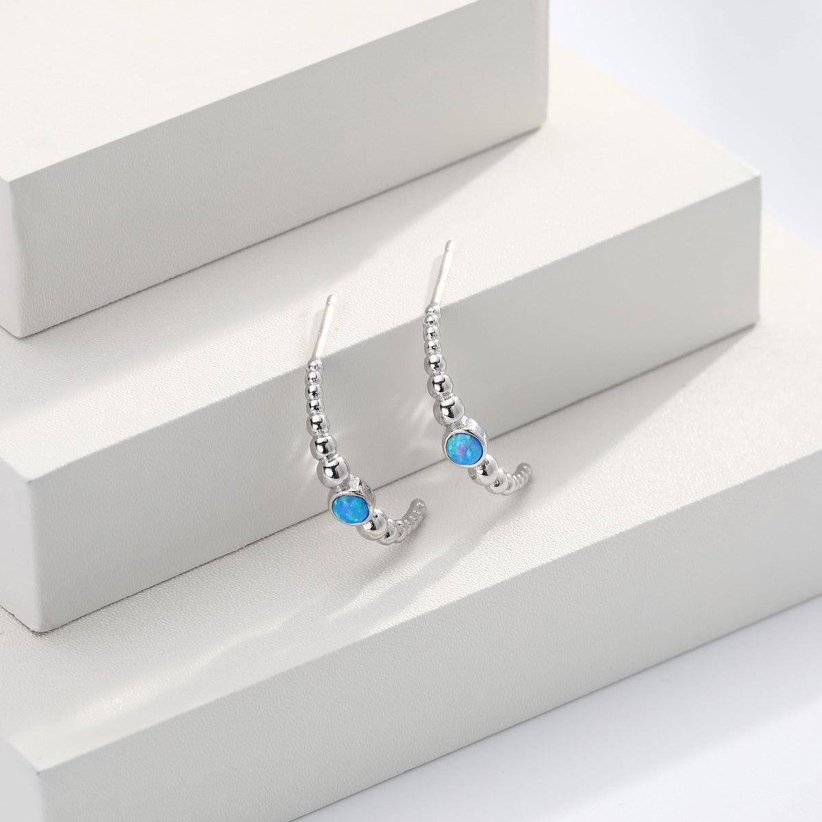 Boucles d'oreilles avec opale et argent sterling 925