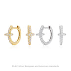 Créoles pour femme en argent sterling 925 avec zircons