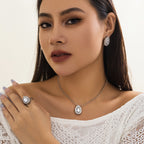 Parure de bijoux élégante pour femme avec oxydes de zirconium