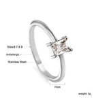 Bague élégante pour femme en acier inoxydable avec zircone
