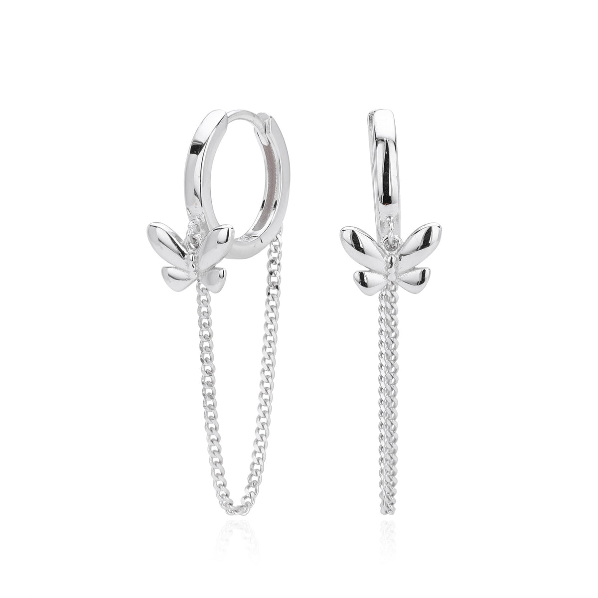 Boucles d'oreilles pendantes papillon en argent sterling 925