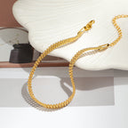Bracelet chaîne texturé doré pour femme