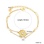 Bracelet pour femme avec pendentif fleur et perles