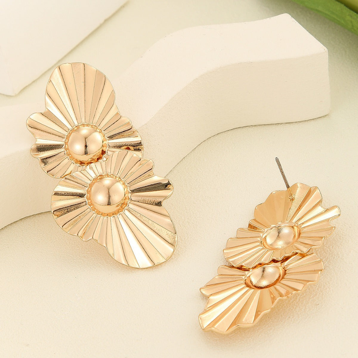 Boucles d'oreilles à motif plissé pour femme