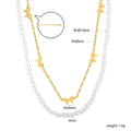 Collier multicouche pour femme avec perles délicates et pendentifs nœuds