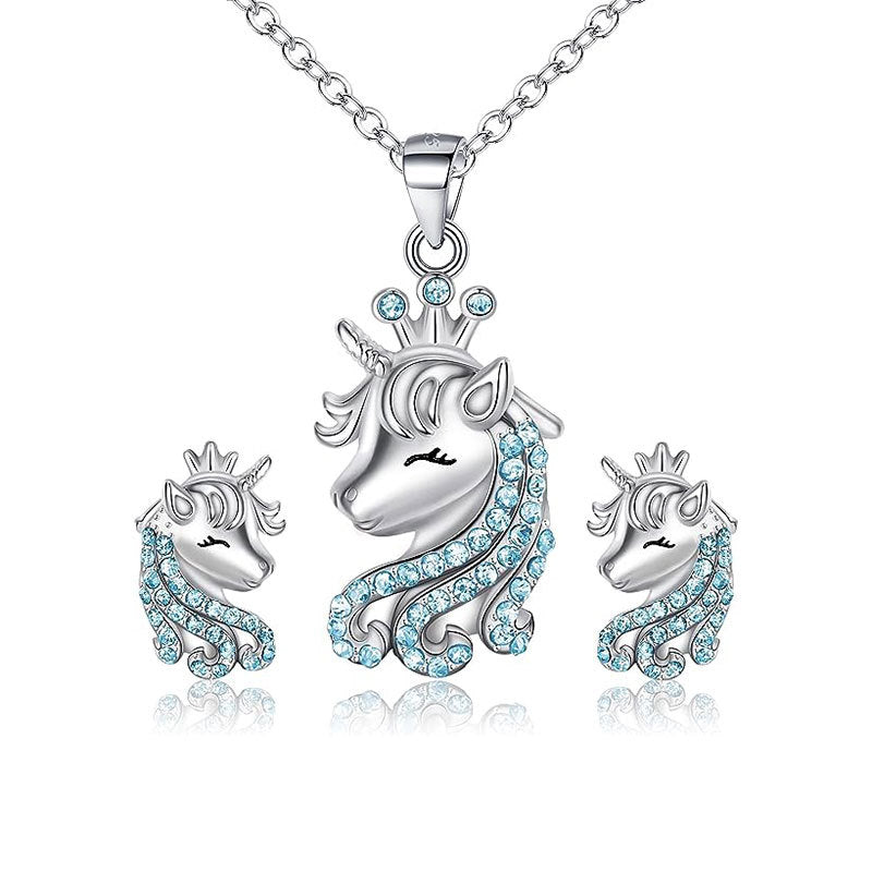 Parure de bijoux sur le thème de la licorne