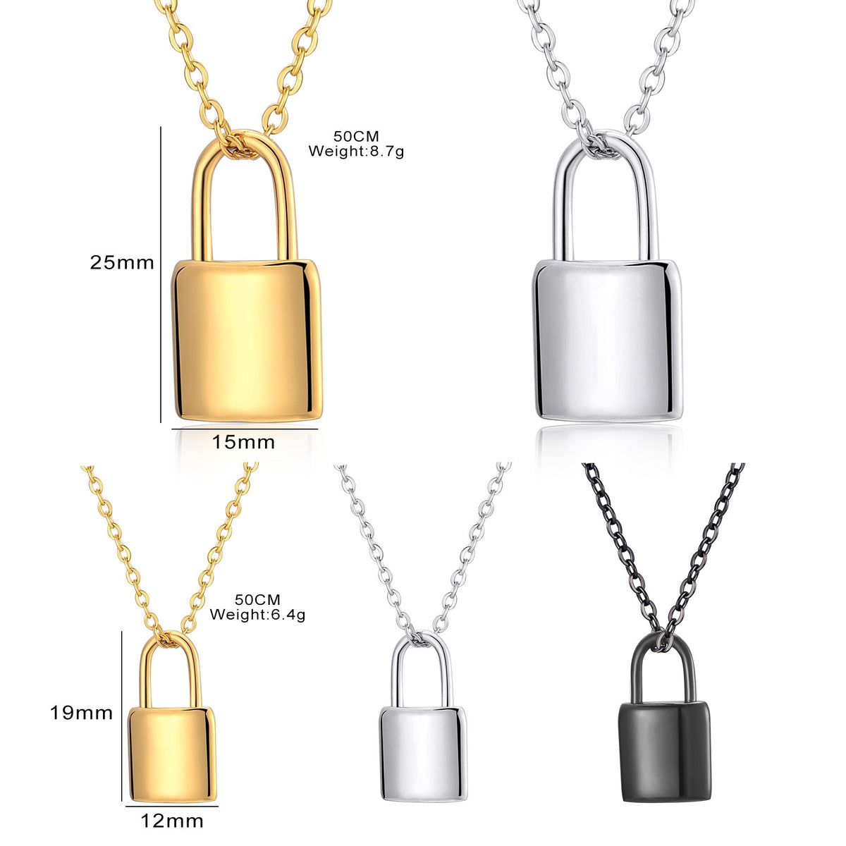 Collier pour femme avec pendentif cadenas