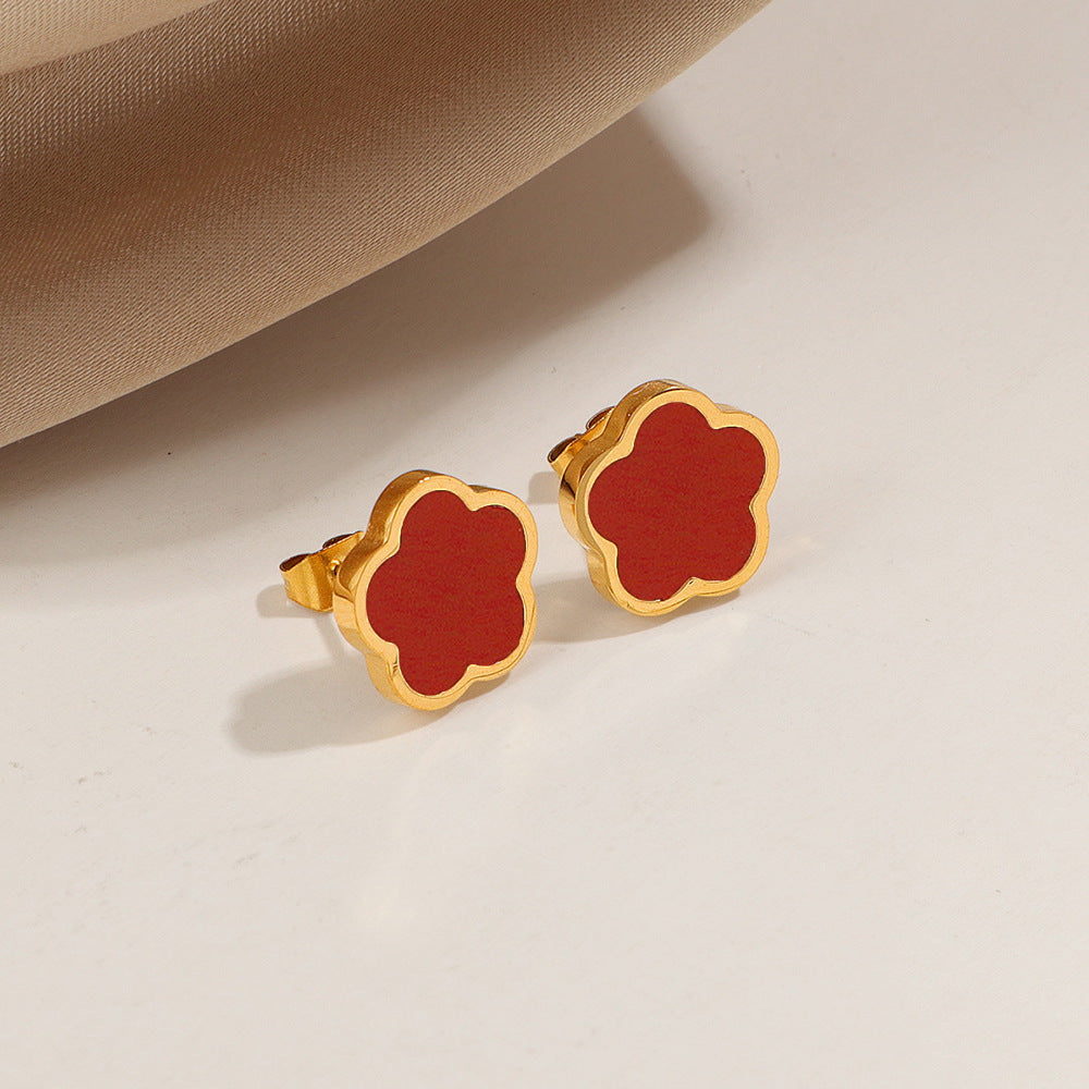 Boucles d'oreilles pour femme inspirées des fleurs en nacre