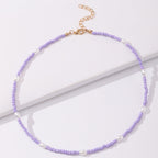 Collier ras-de-cou perles et perles fantaisie