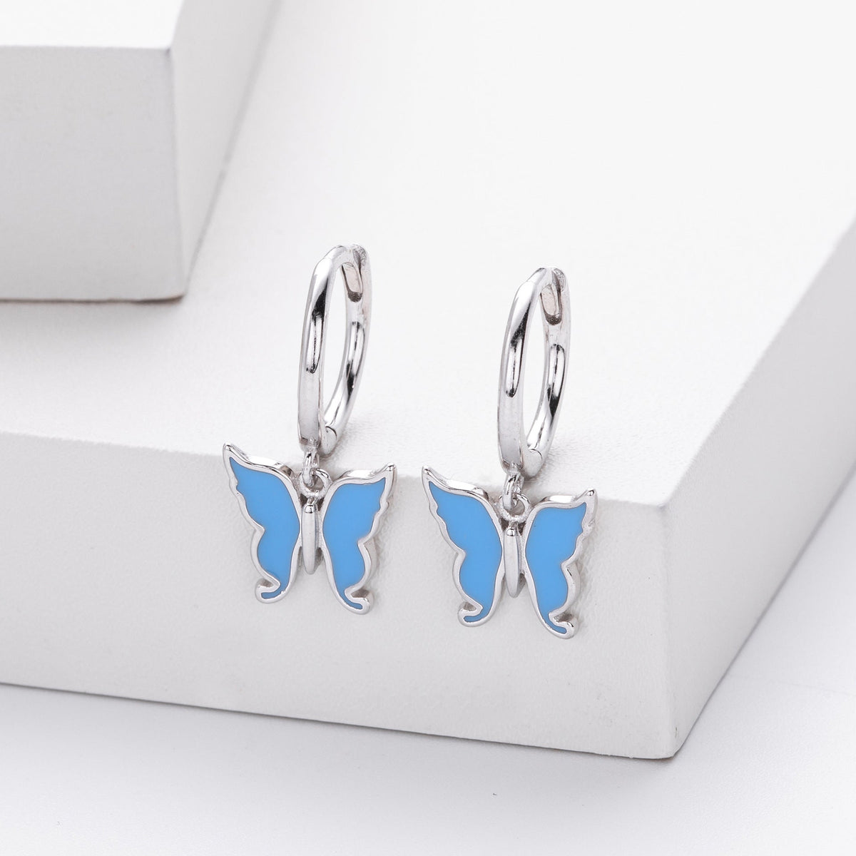 Boucles d'oreilles papillon en argent sterling 925