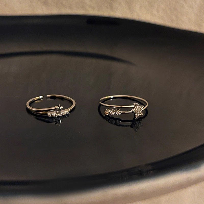 Bague filigrane pour femme avec zircons scintillants