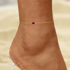 Bracelet délicat avec zircone rectangulaire et chaîne d'extension