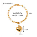 Bracelet pour femme avec perles élégantes et pendentif en forme de cœur