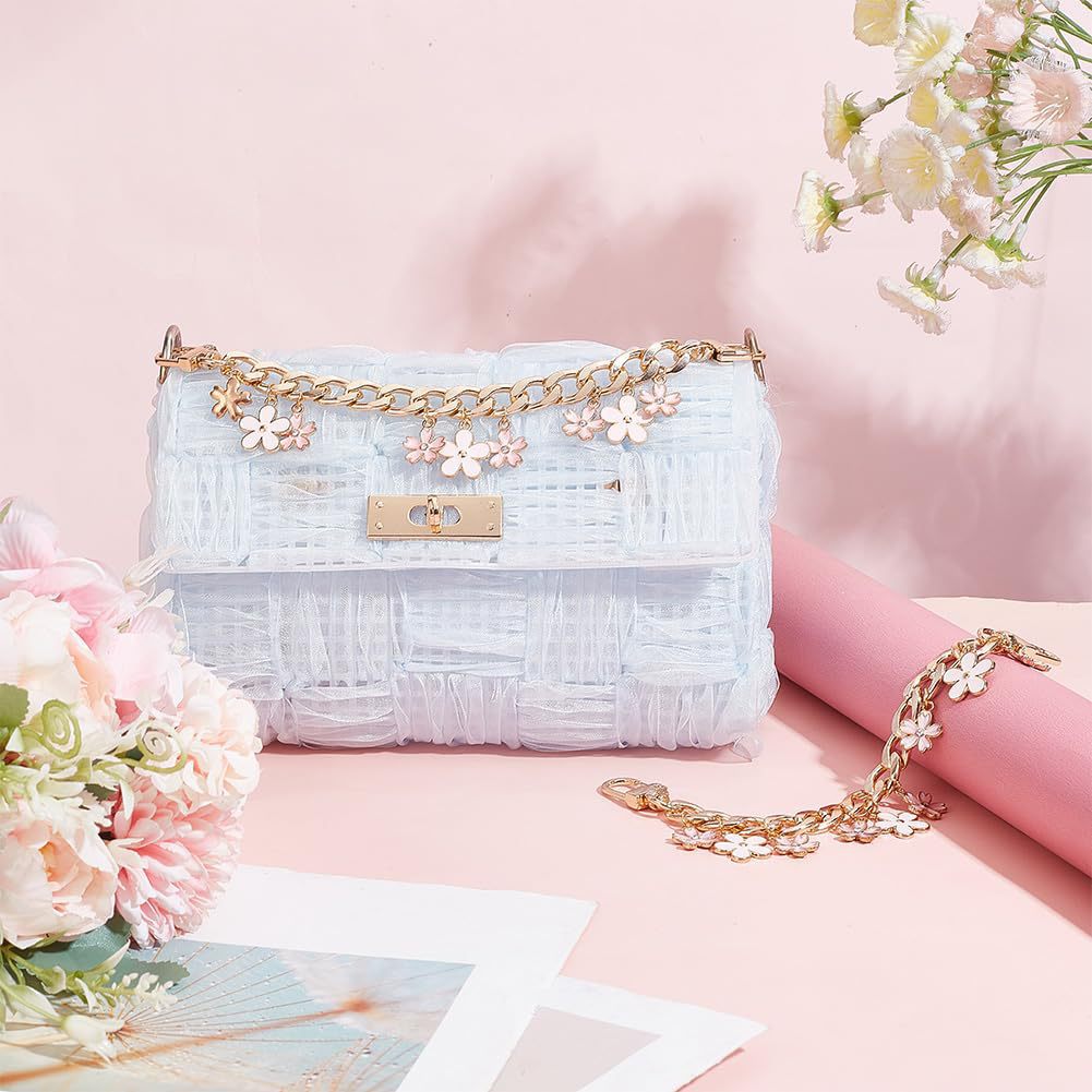 Bracelet fantaisie avec breloques fleurs