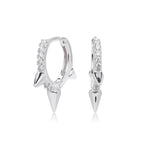 Boucles d'oreilles pour femme design pointu avec zircones