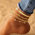 Ensemble de bracelets de cheville multicouches