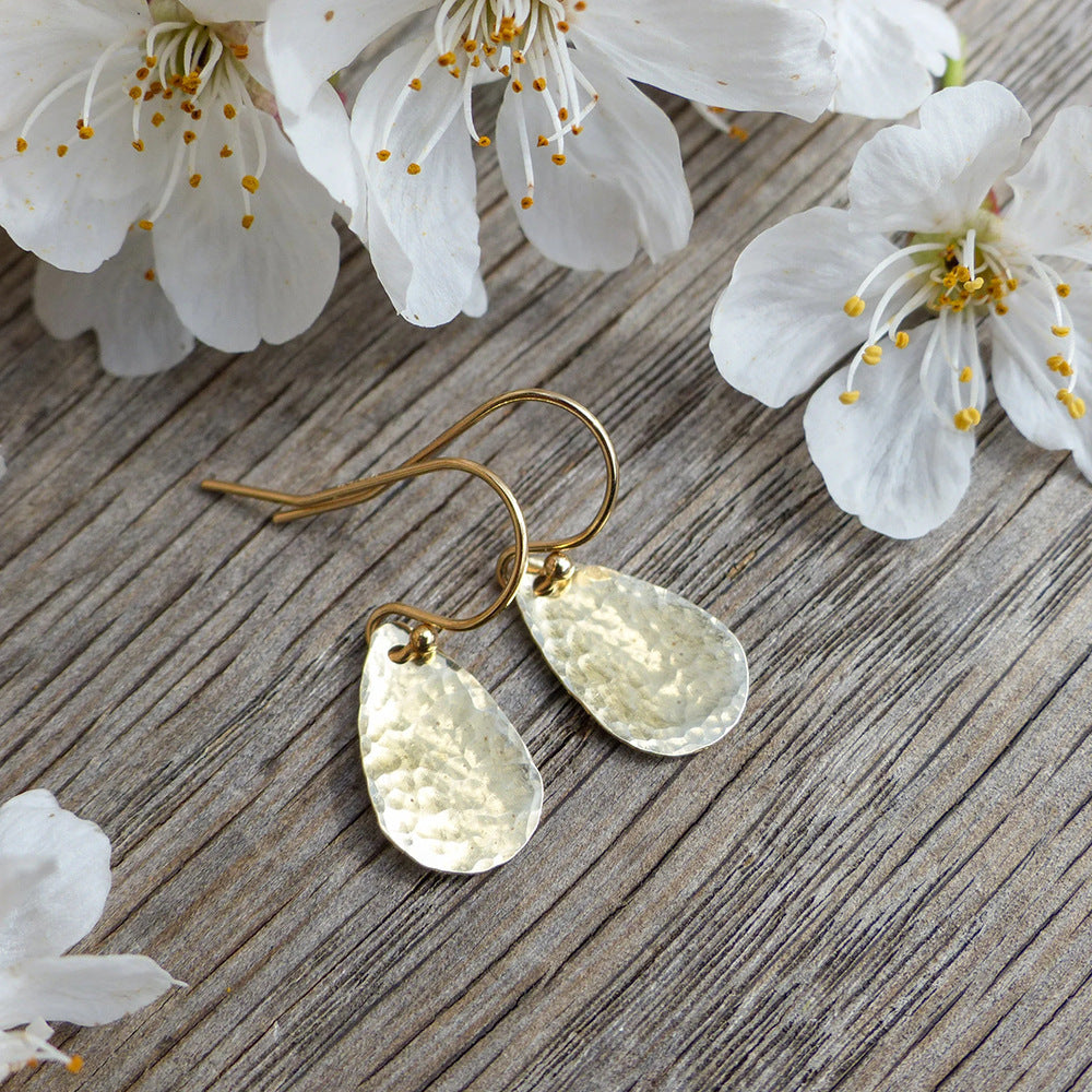 Boucles d'oreilles pendantes pour femme en métal texturé