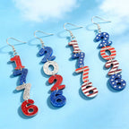 Boucles d'oreilles pendantes en cascade de chiffres à paillettes pour femme