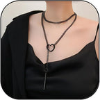 Collier pour femme avec pendentif cœur et chaîne à maillons moderne