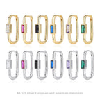 Clous d'oreilles en argent sterling 925 et zircon 5A