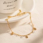 Bracelet pour femme avec cristaux étincelants et pendentifs gouttes