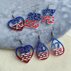 Boucles d'oreilles chiffres en acrylique avec pendentifs étoiles et rayures