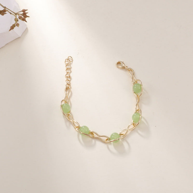 Bracelet pour femme tressé avec pierres semi-précieuses