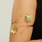 Bracelet rigide pour femme avec motifs floraux