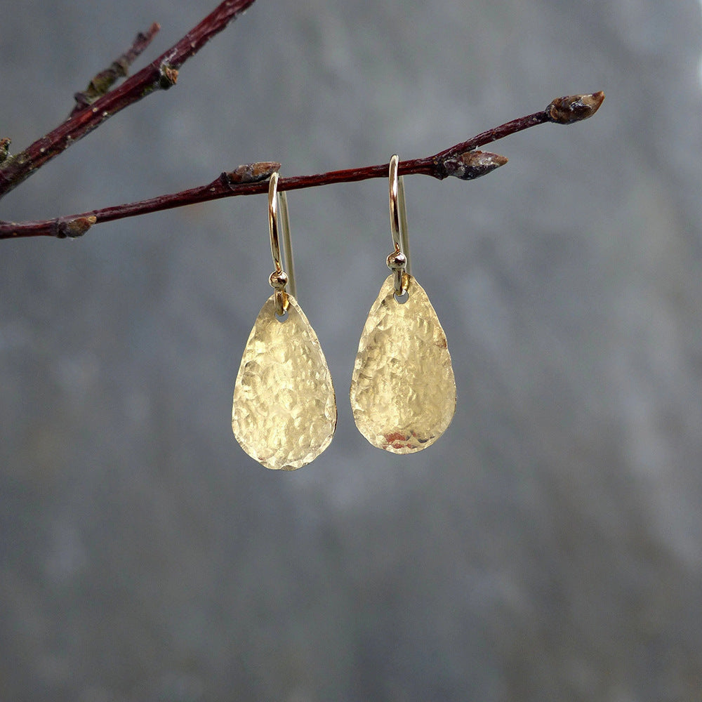 Boucles d'oreilles pendantes pour femme en métal texturé