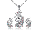 Parure de bijoux sur le thème de la licorne