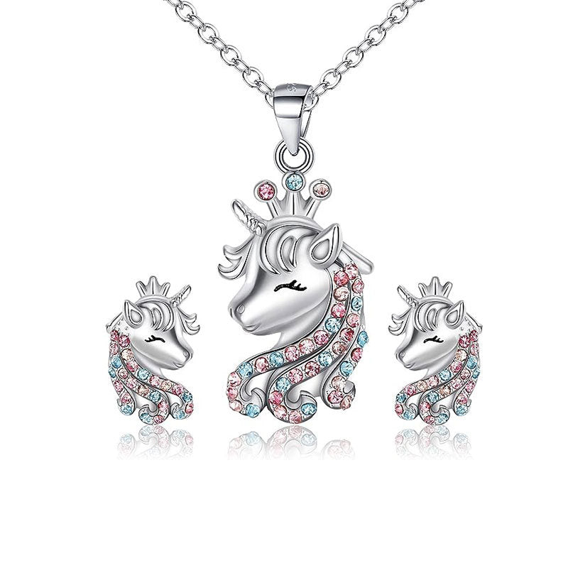 Parure de bijoux sur le thème de la licorne