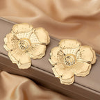 Boucles d'oreilles fleurs pour femme finition dorée