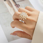 Bague en cristal de haute qualité avec motif floral