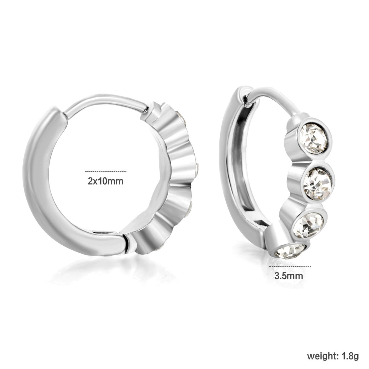Créoles pour femme avec zircons étincelants