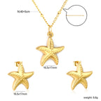 Parure de bijoux pour femme avec pendentif étoile et boucles d'oreilles