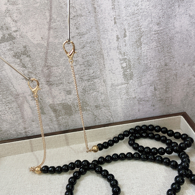 Chaîne de bijoux tendance en perles d'onyx