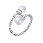 Bague pour femme avec perles et zircons