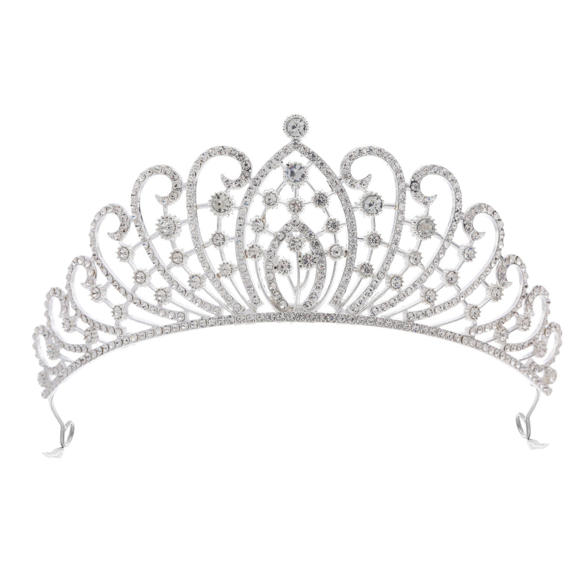 Diadème élégant en strass pour femme avec détails floraux
