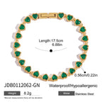 Bracelet pour femme avec zirconiums et cristaux verts