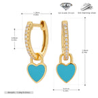 Boucles d'oreilles pendantes cœur en argent sterling 925