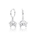 Boucles d'oreilles pendantes pour femmes avec motif crabe en argent sterling 925