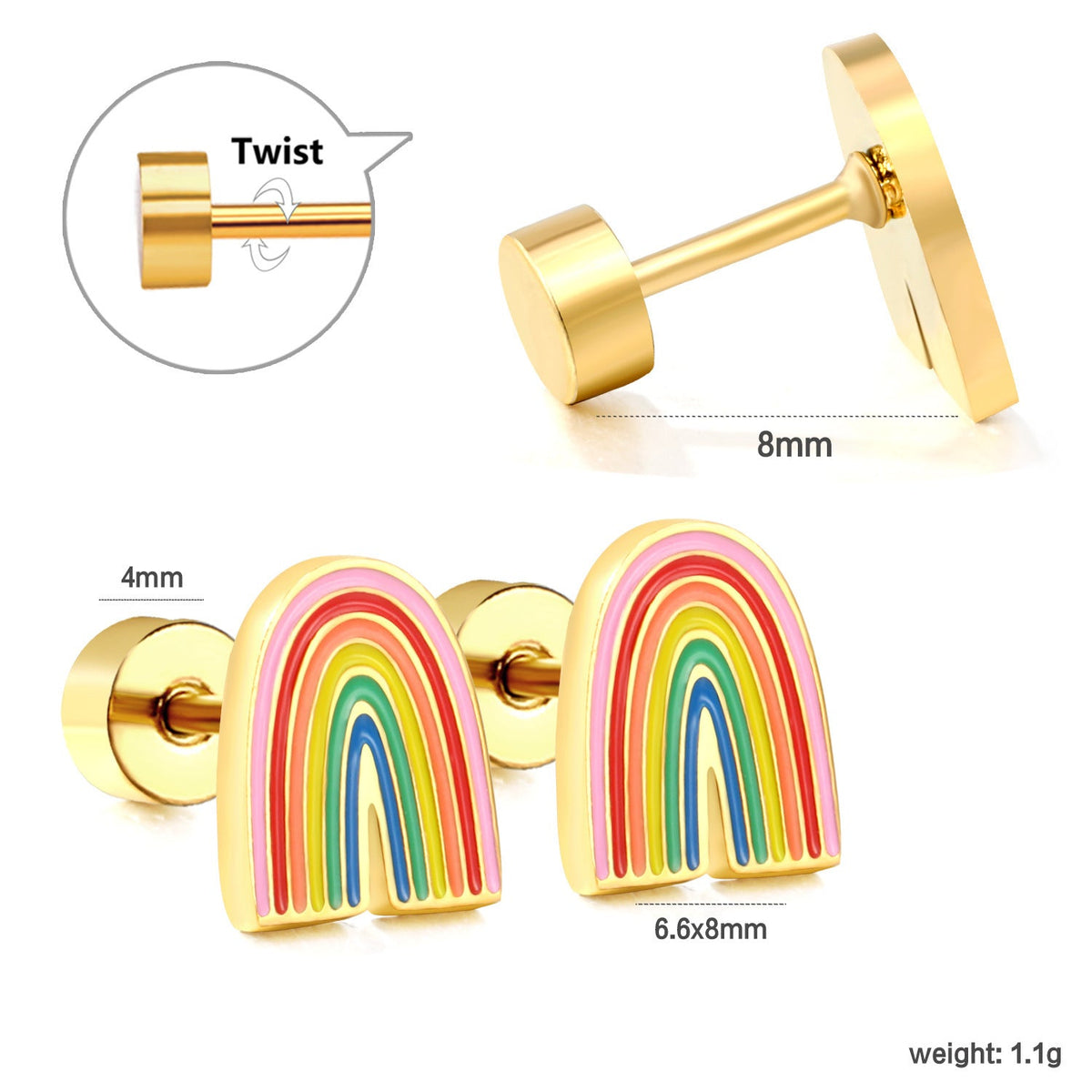 Boucles d'oreilles modernes avec pendentifs colorés