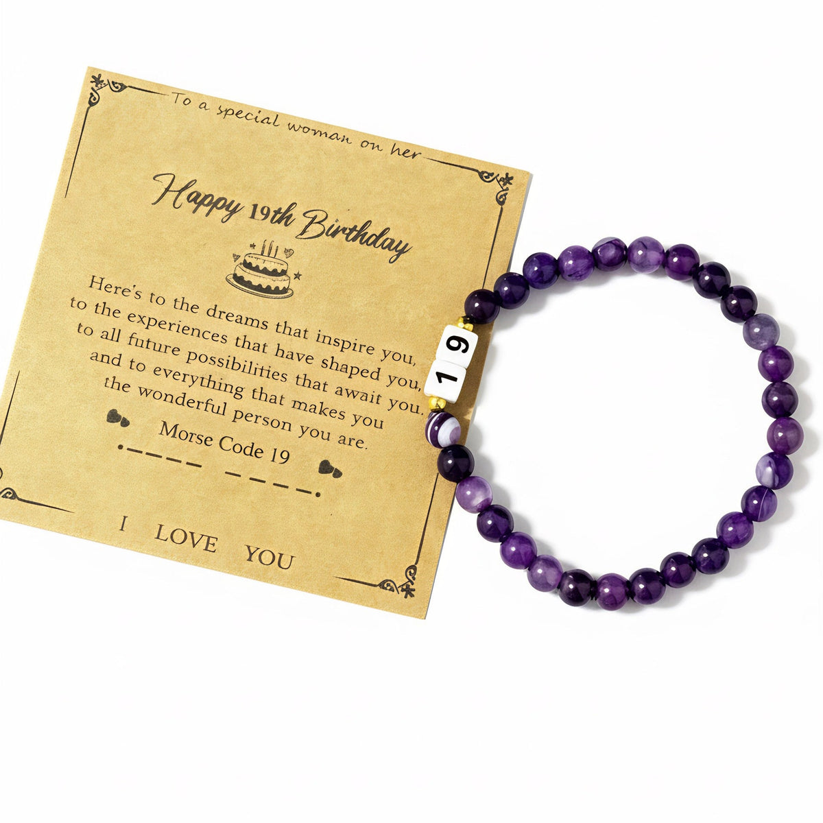 Bracelet de perles pour femme avec pendentif anniversaire personnalisable