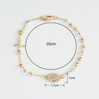 Bracelet religieux filigrane avec croix et médaille miraculeuse